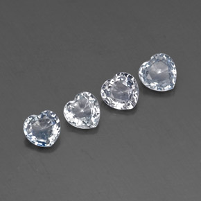 캐럿 천연 화이트 라이트 블루 사파이어 보석, 하트 모양, 4.4×4.3 mm, VVS
