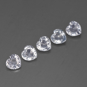 캐럿 천연 화이트 사파이어 보석, 하트 모양, 4.2×4.1 mm, VVS