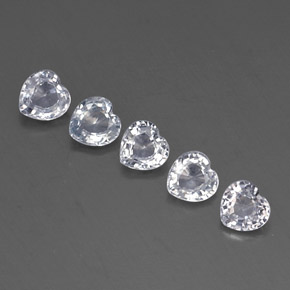 캐럿 천연 화이트 사파이어 보석, 하트 모양, 4.2×4.1 mm, VVS