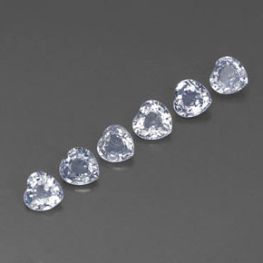 1.68캐럿 천연 푸르스름한 화이트 사파이어 보석, 하트 모양, 4×3.9 mm, VVS