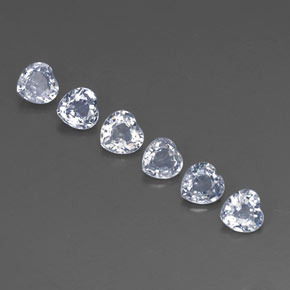1.68캐럿 천연 푸르스름한 화이트 사파이어 보석, 하트 모양, 4×3.9 mm, VVS