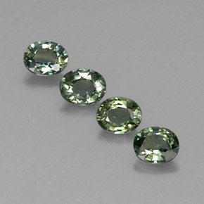 캐럿 천연 그린 사파이어 보석, 타원형 컷, 4.9×4 mm, VVS-VS