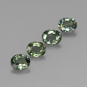 캐럿 천연 그린 사파이어 보석, 타원형 컷, 4.9×4 mm, VVS-VS
