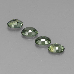 캐럿 천연 그린 사파이어 보석, 타원형 컷, 4.9×4 mm, VVS-VS
