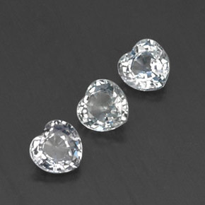 캐럿 천연 연한 푸르스름한 화이트 사파이어 보석, 하트 모양, 4.2×4.1 mm, VVS