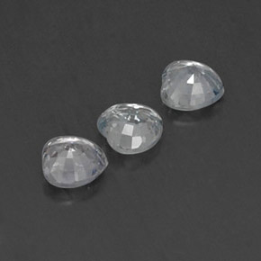 캐럿 천연 연한 푸르스름한 화이트 사파이어 보석, 하트 모양, 4.2×4.1 mm, VVS