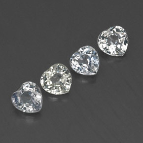 캐럿 천연 연한 푸르스름한 화이트 사파이어 보석, 하트 모양, 4.2×4.1 mm, VVS-VS