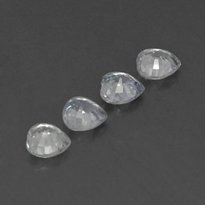 캐럿 천연 연한 푸르스름한 화이트 사파이어 보석, 하트 모양, 4.2×4.1 mm, VVS-VS