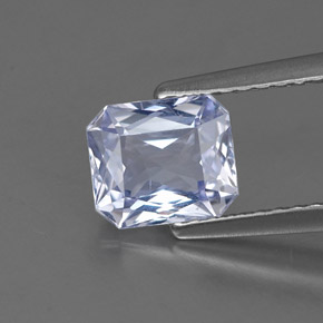 1.37캐럿 천연 라이트 바이올렛 사파이어, 에메랄드 컷, 6.7×5.8 mm, VS-SI