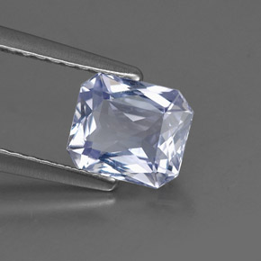 1.37캐럿 천연 라이트 바이올렛 사파이어, 에메랄드 컷, 6.7×5.8 mm, VS-SI