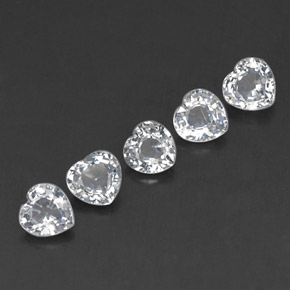캐럿 천연 화이트 사파이어 보석, 하트 모양, 4.1×4 mm, VVS