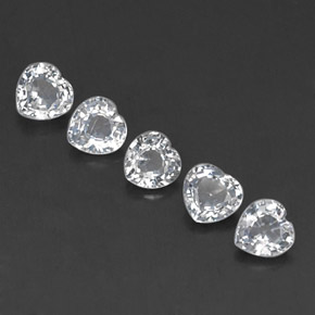 캐럿 천연 화이트 사파이어 보석, 하트 모양, 4.1×4 mm, VVS