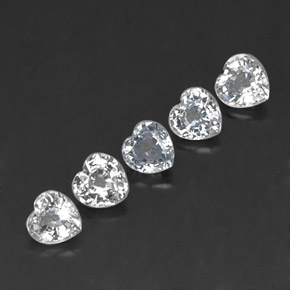 캐럿 천연 화이트 사파이어 보석, 하트 모양, 4×4 mm, VVS