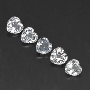 캐럿 천연 화이트 사파이어 보석, 하트 모양, 4×4 mm, VVS