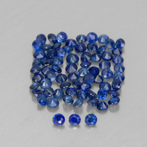 캐럿 천연 딥 블루 사파이어 보석, 라운드 컷, 1.41 mm, VVS-VS