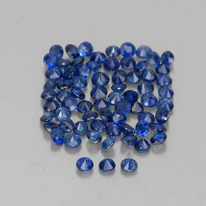 캐럿 천연 딥 블루 사파이어 보석, 라운드 컷, 1.41 mm, VVS-VS
