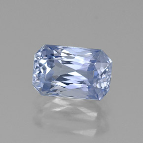 1.27캐럿 천연 블루 사파이어, 에메랄드 컷, 6.9×4.5 mm, VVS