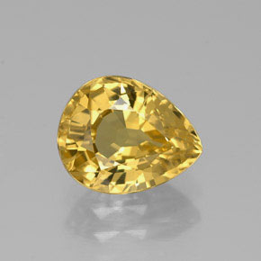 1.85캐럿 천연 골든 옐로우 사파이어, 배 모양, 8.3×6.7 mm, VS