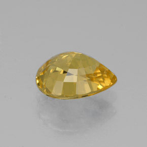 1.85캐럿 천연 골든 옐로우 사파이어, 배 모양, 8.3×6.7 mm, VS