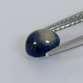 1.05캐럿 천연 바이컬러 사파이어, 타원형 컷, 5.9×5.4 mm, 불투명체