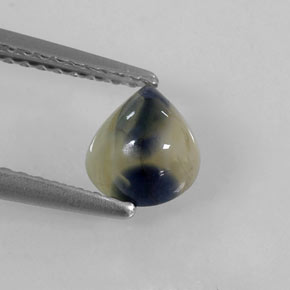 1.45캐럿 천연 바이컬러 사파이어, 배 모양, 6.8×5.8 mm, 불투명체