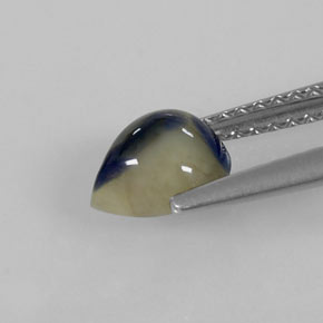 1.45캐럿 천연 바이컬러 사파이어, 배 모양, 6.8×5.8 mm, 불투명체