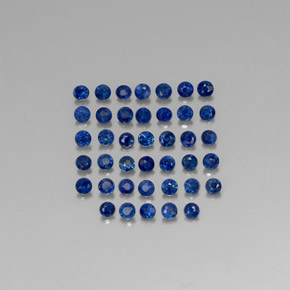 캐럿 천연 딥 블루 사파이어 보석, 라운드 컷, 1.87 mm, VVS-VS