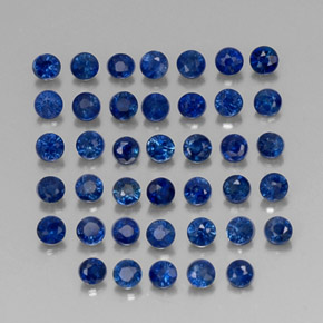 캐럿 천연 딥 블루 사파이어 보석, 라운드 컷, 1.87 mm, VVS-VS
