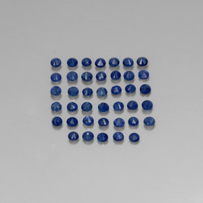 캐럿 천연 딥 블루 사파이어 보석, 라운드 컷, 1.87 mm, VVS-VS