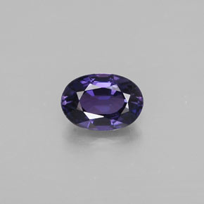 0.59캐럿 천연 블루 바이올렛 사파이어, 타원형 컷, 5.9×4.1 mm, VVS