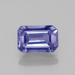 1.00캐럿 천연 바이올렛 사파이어, 에메랄드 컷, 7×4.6 mm, VS