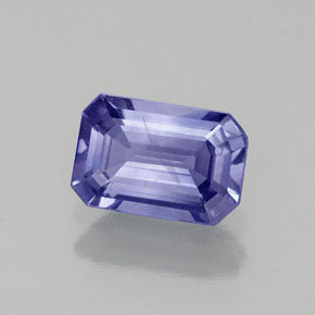 1.00캐럿 천연 바이올렛 사파이어, 에메랄드 컷, 7×4.6 mm, VS