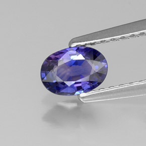 0.52캐럿 천연 블루 바이올렛 사파이어, 타원형 컷, 5.9×4.2 mm, VS