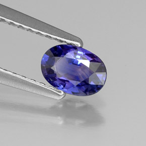 0.52캐럿 천연 블루 바이올렛 사파이어, 타원형 컷, 5.9×4.2 mm, VS
