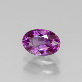 0.67캐럿 천연 퍼플 사파이어, 타원형 컷, 5.9×4.1 mm, VVS