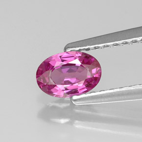 0.51캐럿 천연 핑크빛 퍼플 사파이어, 타원형 컷, 5.9×4.1 mm, VVS