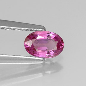 0.51캐럿 천연 핑크빛 퍼플 사파이어, 타원형 컷, 5.9×4.1 mm, VVS