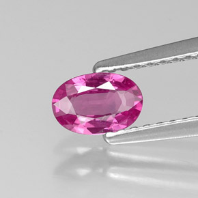 0.48캐럿 천연 퍼플 핑크 사파이어, 타원형 컷, 6.1×4.1 mm, VS