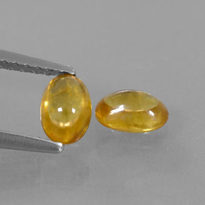 캐럿 천연 골든 옐로우 사파이어 보석, 투명한, 5.7×4 mm, 투명/반투명
