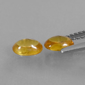캐럿 천연 골든 옐로우 사파이어 보석, 투명한, 5.7×4 mm, 투명/반투명