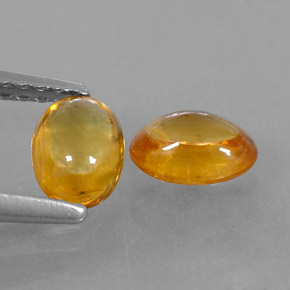 캐럿 천연 옐로우 오렌지 사파이어 보석, 타원형 컷, 5.9×4.2 mm, 투명한