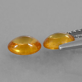 캐럿 천연 옐로우 오렌지 사파이어 보석, 타원형 컷, 5.9×4.2 mm, 투명한