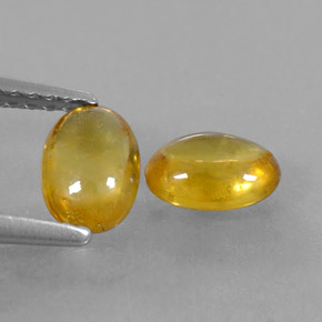 캐럿 천연 골든 옐로우 사파이어 보석, 타원형 컷, 6.3×4.5 mm, 투명한