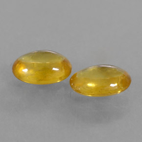 캐럿 천연 골든 옐로우 사파이어 보석, 타원형 컷, 6.3×4.5 mm, 투명한