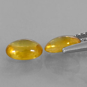 캐럿 천연 골든 옐로우 사파이어 보석, 타원형 컷, 6.3×4.5 mm, 투명한