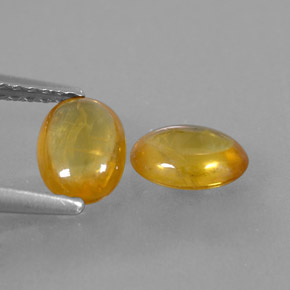 캐럿 천연 옐로우 오렌지 사파이어 보석, 타원형 컷, 6.6×4.9 mm, 투명한