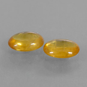 캐럿 천연 옐로우 오렌지 사파이어 보석, 타원형 컷, 6.6×4.9 mm, 투명한