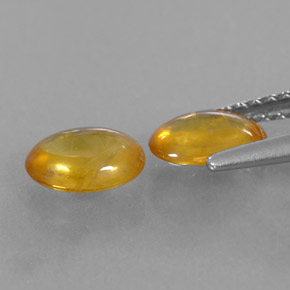캐럿 천연 옐로우 오렌지 사파이어 보석, 타원형 컷, 6.6×4.9 mm, 투명한