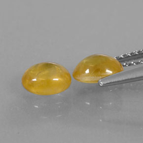 캐럿 천연 골든 옐로우 사파이어 보석, 투명한, 5.8×4.2 mm, 투명/반투명