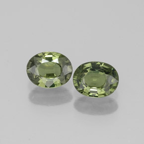 캐럿 천연 그린 사파이어 보석, 타원형 컷, 4.9×3.9 mm, VVS